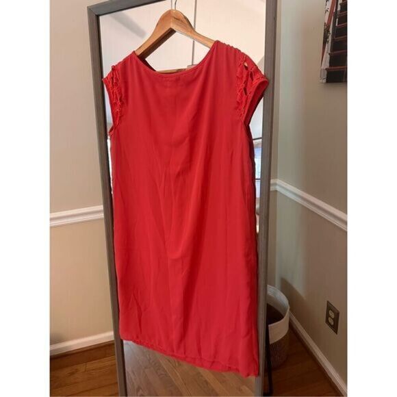 M.L.L.P Shift Dress Size Large Deep Coral Laurette NWT Retail 128‎ - Picture 3 of 4